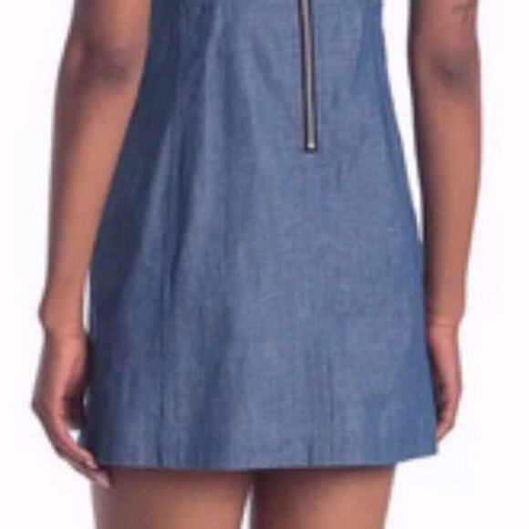 rag & bone Suffolk Chambray Mini Dress Blue 12 - Picture 5 of 11